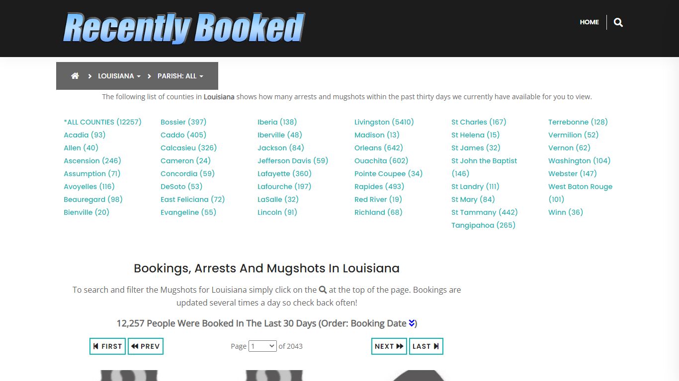 Bookings, Arrests and Mugshots in St Charles Parish, Louisiana